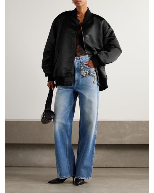 Dolce & Gabbana Black Debossed Shell Bomber Jacket