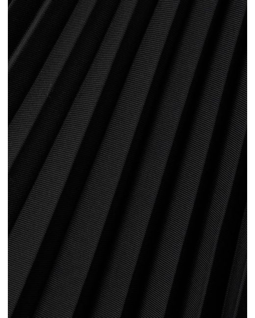 Bottega Veneta Black Layered Pleated Twill Midi Skirt