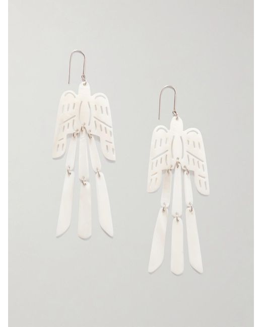 Isabel Marant White Cholena-Tone Shell Earrings