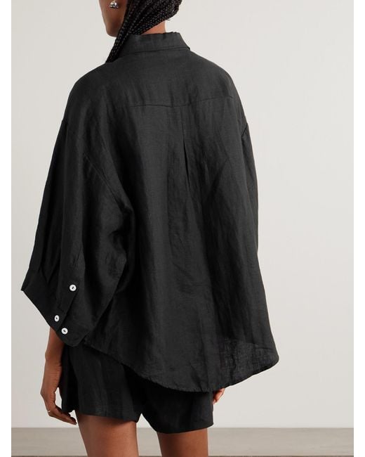 Deiji Studios Black 03 Linen Shirt And Shorts Set