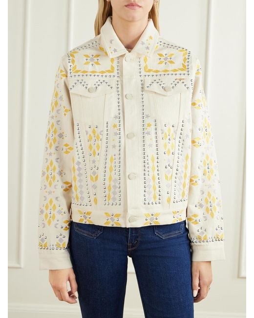Mother Natural The Bruiser Appliquéd Studded Denim Jacket