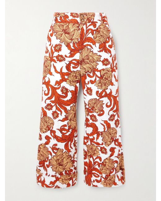 LaDoubleJ Hendrix Printed Cotton-Blend Flared Pants