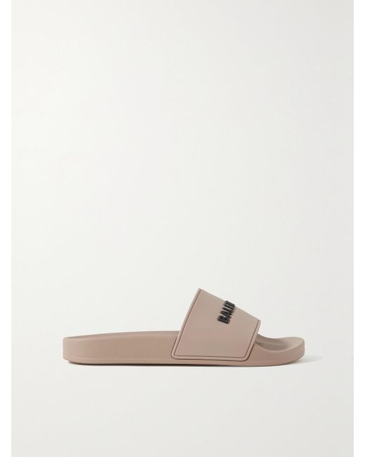 Balenciaga Natural Piscine Logo-Embossed Rubber Slides
