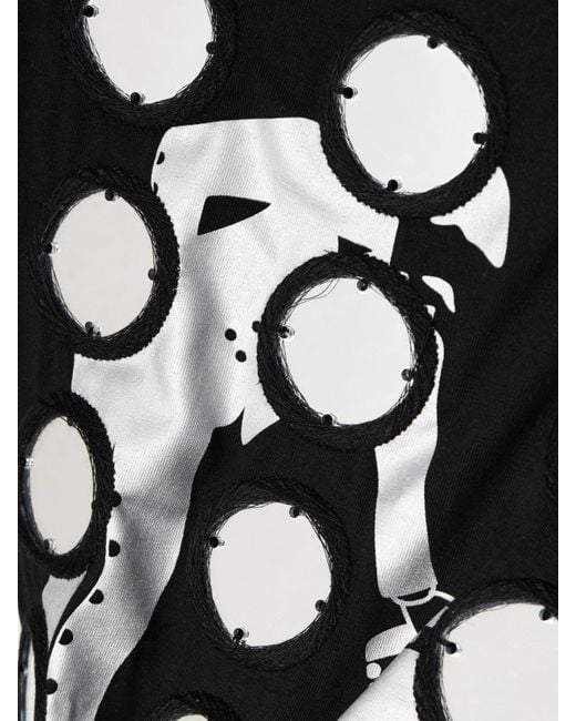 Conner Ives Black Embellished Printed Cotton-Jersey T-Shirt