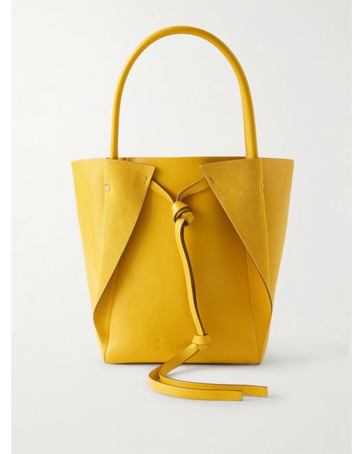 Gabriela Hearst Yellow Marija Small Suede And Leather Tote