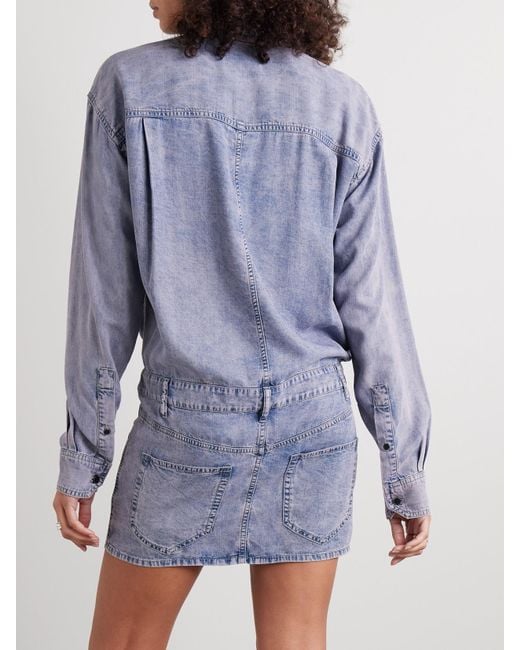 Isabel Marant Blue Palvina Lyocell-Chambray Mini Dress