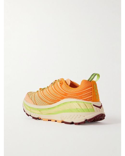 Hoka One One Yellow Stinson Evo Og Rubber-Trimmed Mesh Sneakers