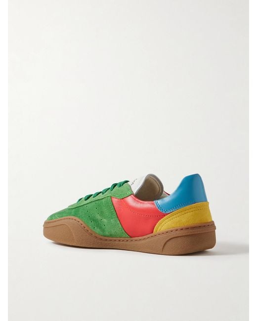 Acne Green Sneakers Aus Veloursleder Und Leder