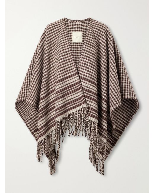 James Purdey & Sons Red Sheperd's Checked Wool Poncho