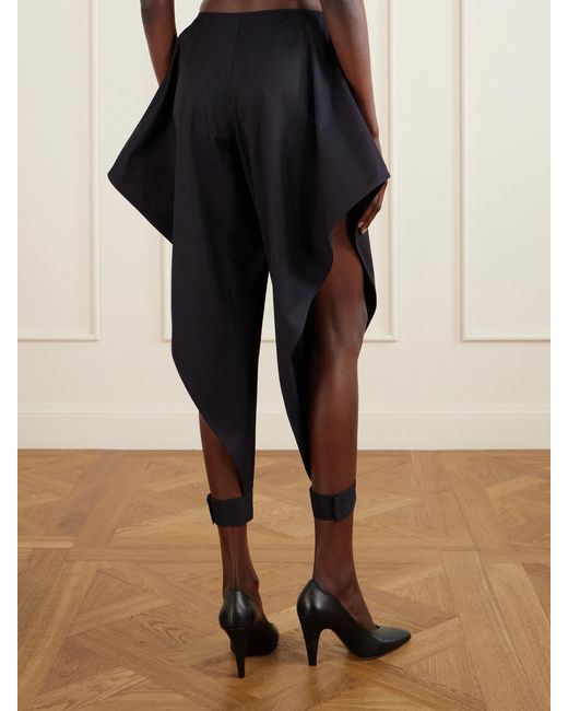 Alaïa Blue Triangle Cotton-Gabardine Wide-Leg Pants