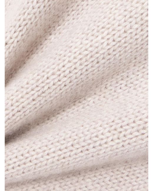 LeKasha Natural Bangkok Ribbed Organic Cashmere Turtleneck Sweater