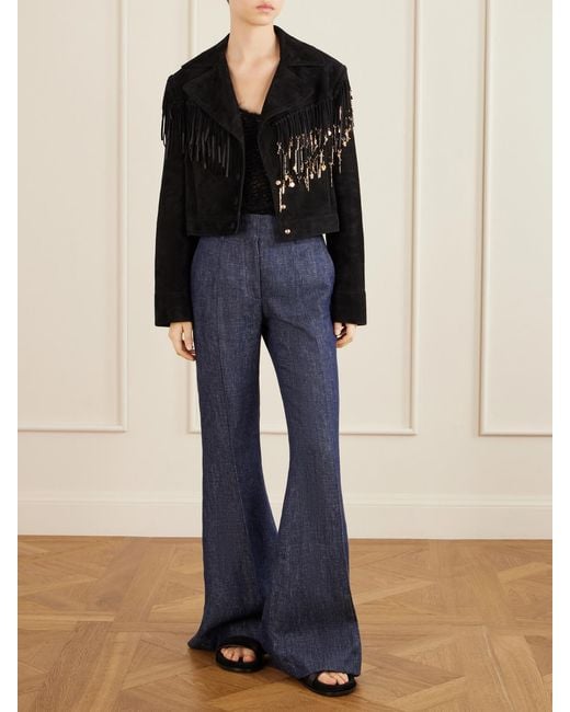Gabriela Hearst Black Nur Open-Knit Silk And Cashmere-Blend Top