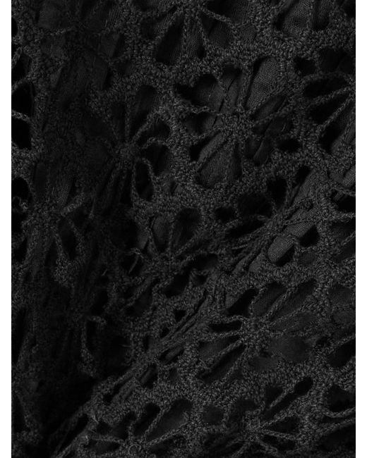 Isabel Marant Black Ludivine Layered Cotton Guipure Lace Top