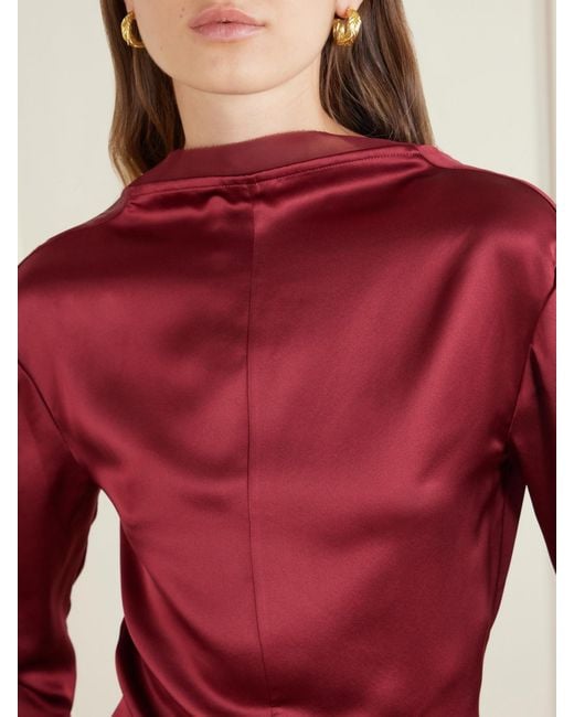TOVE Red Beau Knotted Silk Blouse