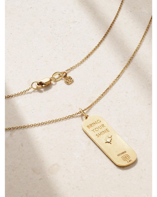 Sydney Evan Natural Cartouche Icon 14-Karat Diamond Necklace