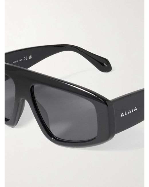 Alaïa Black Mask Sonnenbrille Mit D-Rahmen Aus Azetat