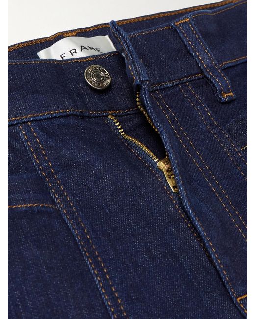 FRAME Blue Le Slim Palazzo Modernist Pocket Hoch Sitzende Jeans Mit Weitem Bein