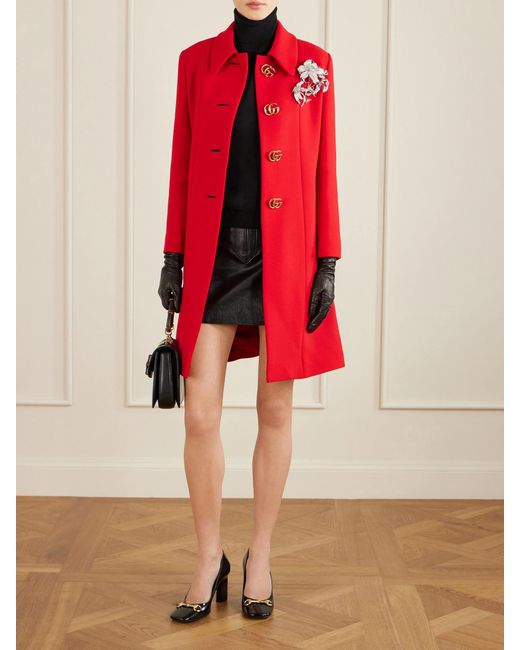 Gucci Black Leather Mini Skirt
