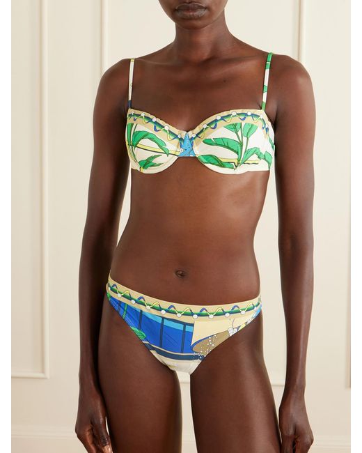Tory Burch Blue Printed Bikini Briefs