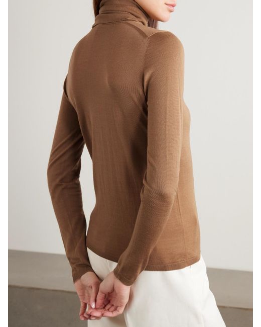 Max Mara Brown Saluto Rollkragenpullover Aus Wolle