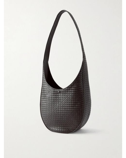 Bottega Veneta Black Ovetto Intrecciato Leather Shoulder Bag