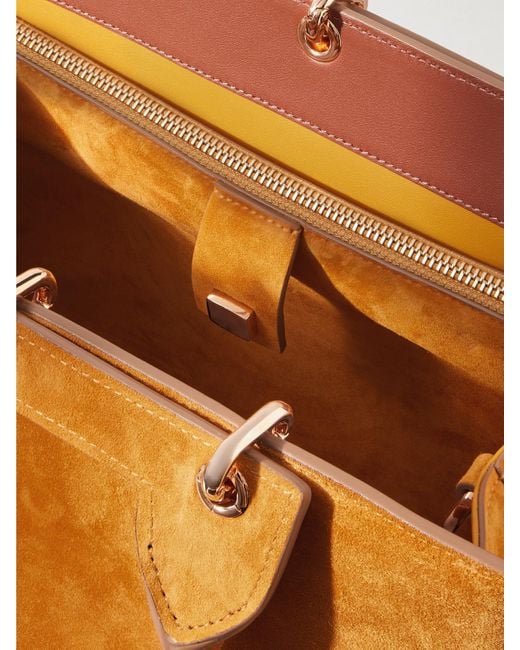Gabriela Hearst Orange Amethyst Kleine Tote Aus Veloursleder Mit Verzierung