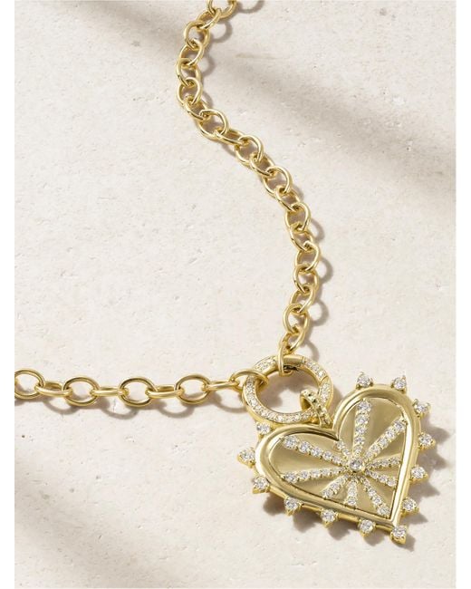 Marlo Laz Natural Small Spiked Pavé 14-Karat Diamond Necklace