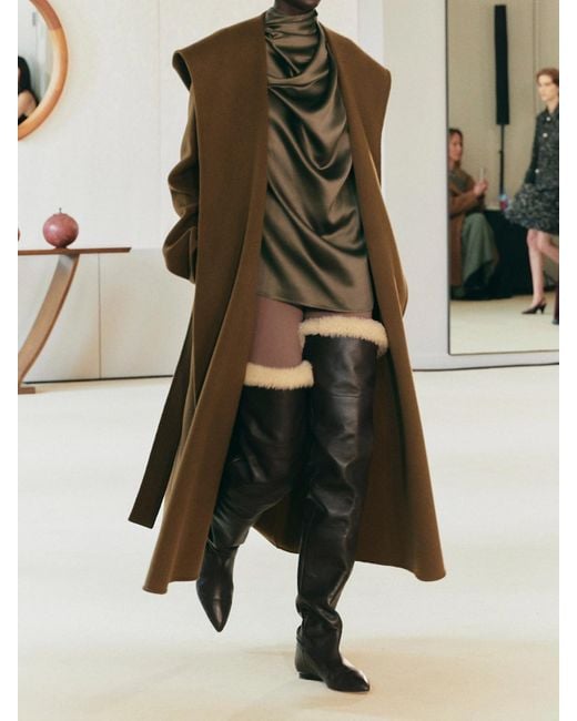 Altuzarra Green Sleary Draped Silk-Satin Top