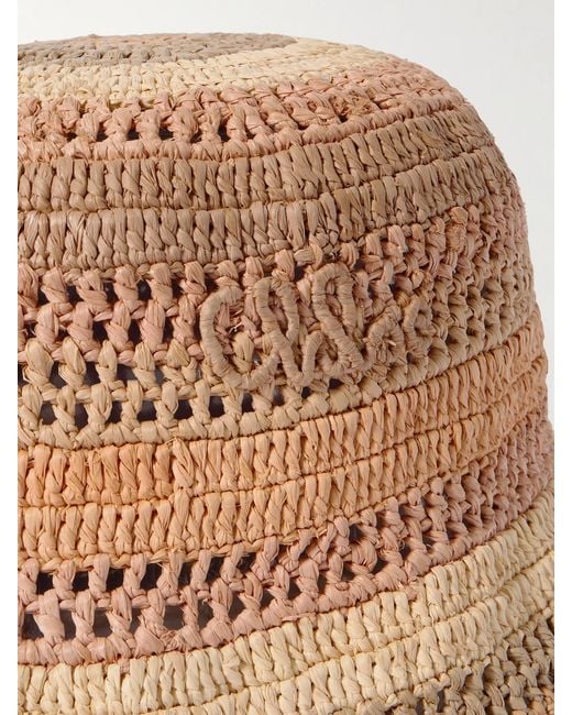 Chloé Natural Sunset Embroidered Striped Raffia Hat