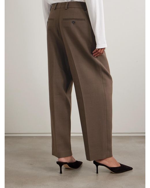 Totême  Brown Pauli Pleated Twill Tapered Pants