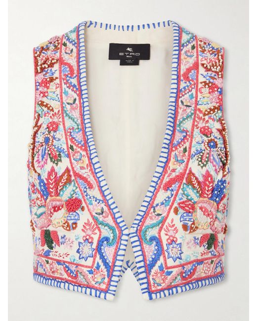 Etro Embroidered Cotton Vest