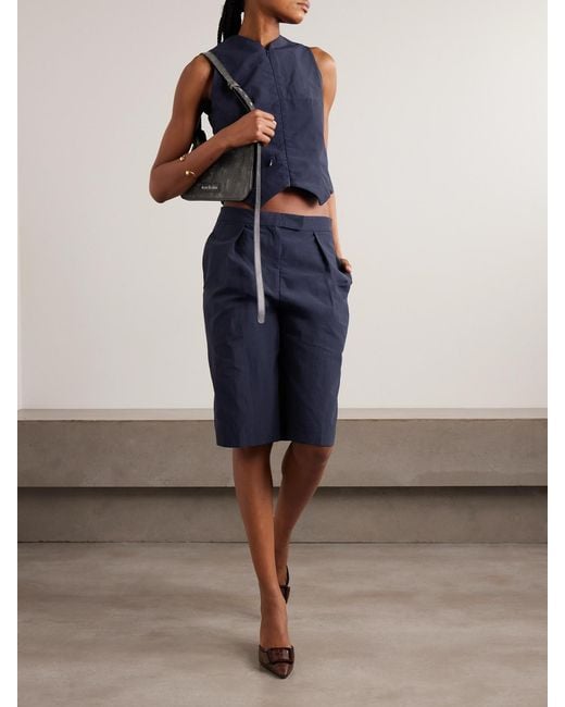 Conner Ives Blue Recycled-Twill Vest