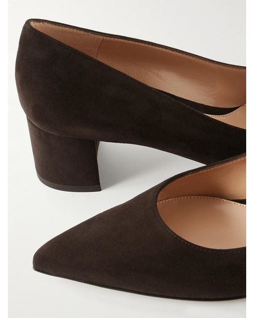 Gianvito Rossi Brown Piper 45 Suede Pumps