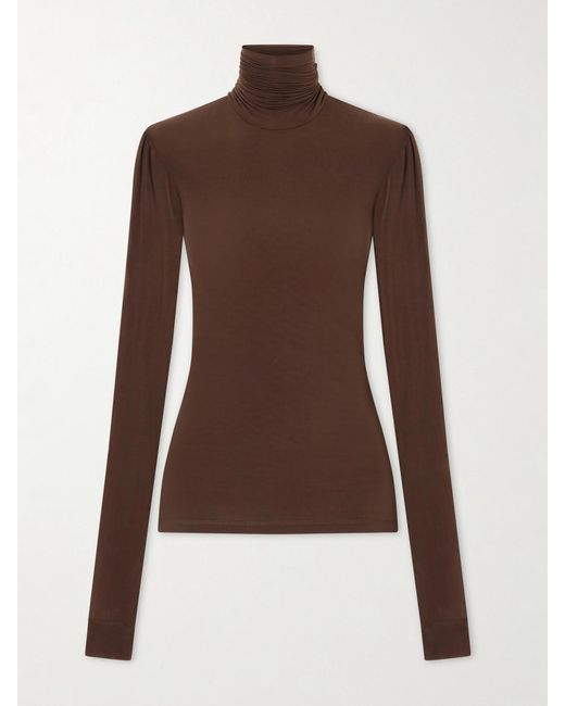 Saint Laurent Brown Crepe De Chine Top
