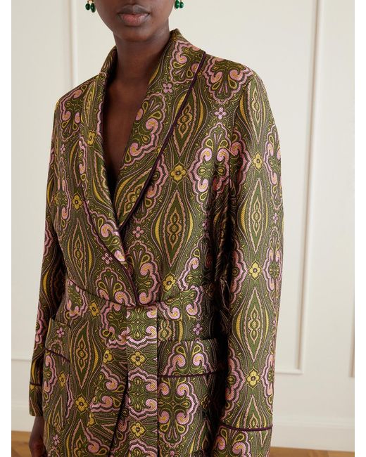 Etro Metallic Jacquard Crepe Blazer