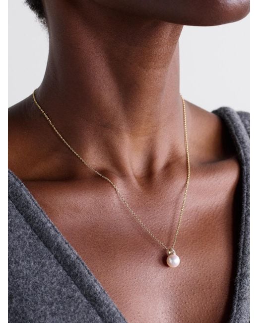 Mikimoto Natural 18-Karat, Pearl And Diamond Necklace