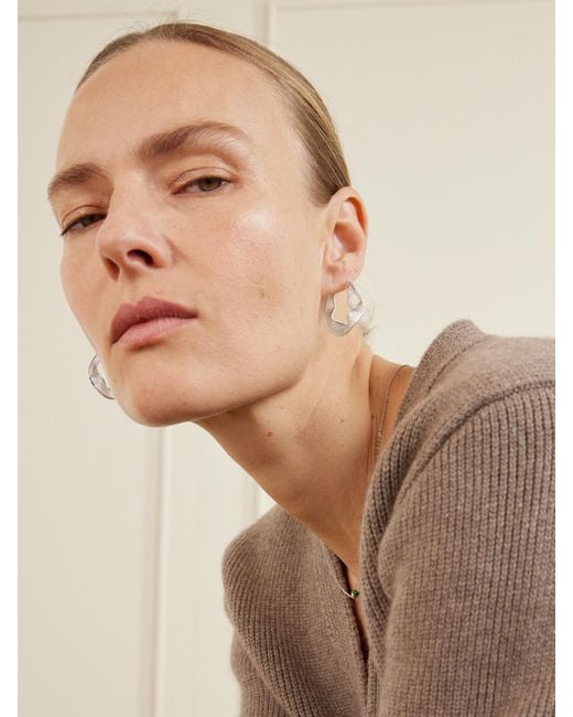 L'Atelier Nawbar Natural Waves 18-Karat Diamond Hoop Earrings