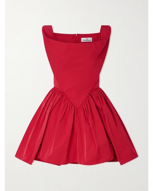 Vivienne Westwood Red Sunday Pleated Taffeta Mini Dress