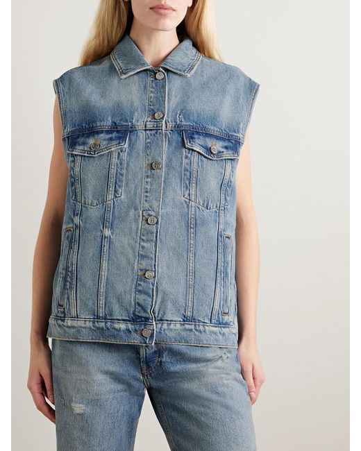 Anine Bing Blue Rory Denim Vest