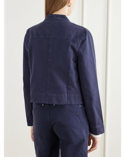 Still Here Blue Car Cotton-Canvas Jacket