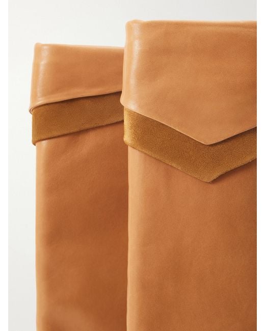 Isabel Marant Brown Lezra Leather-Trimmed Suede Ankle Boots