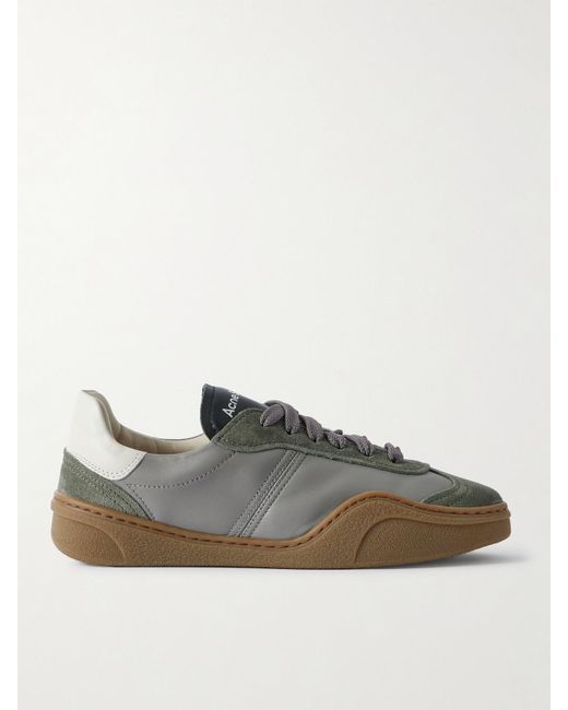 Acne Gray Sneakers Aus Veloursleder Und Leder