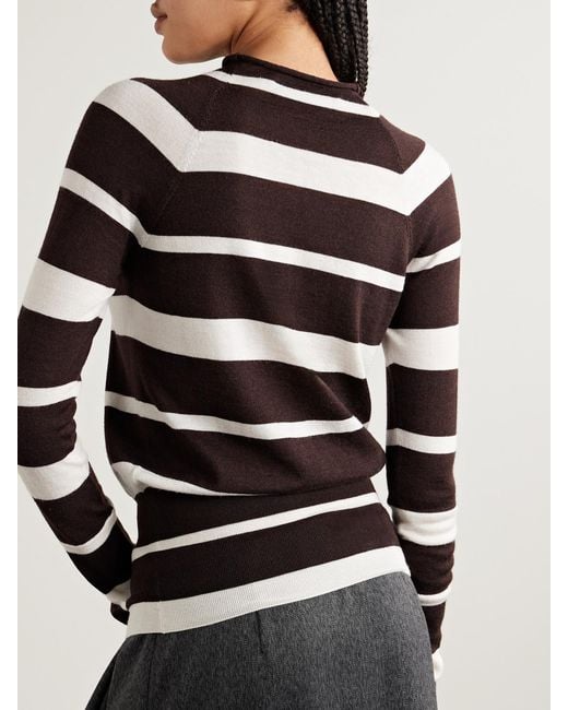 Proenza Schouler Black Gia Striped Wool And Silk-Blend Sweater