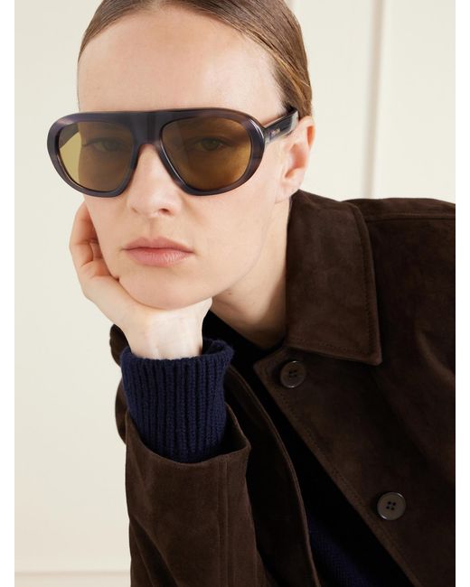 Prada Green Oversized Aviator-Style Acetate Sunglasses