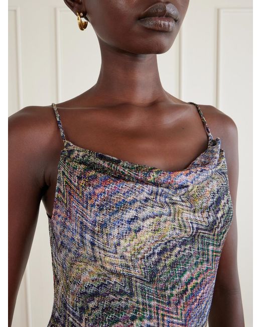 Missoni Gray Metallic Crochet Mini Dress