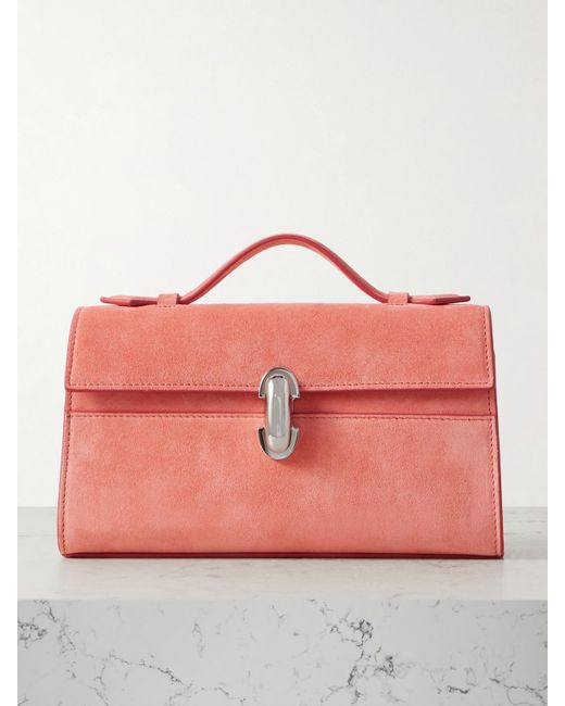 SAVETTE Pink Symmetry Pochette Suede Tote