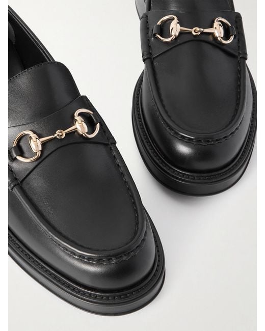 Gucci Black Horsebit Leather Loafers