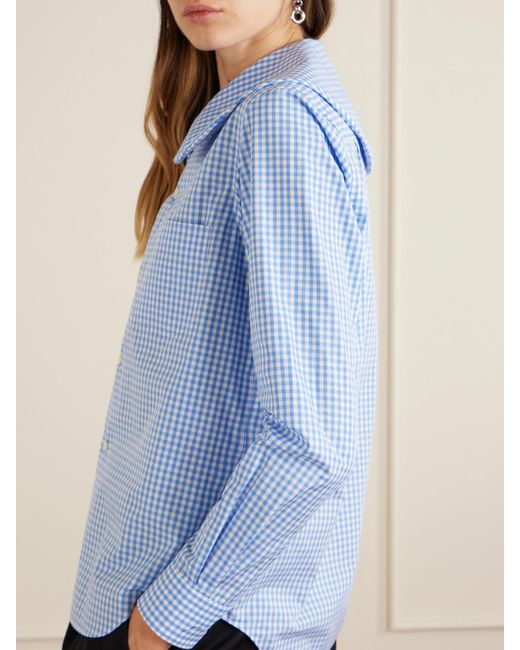 Comme des Garçons Blue Gingham Cotton-Poplin Shirt