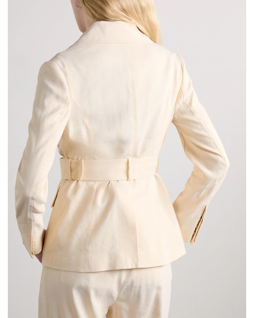 Blazer En Serge De Lin Mélangé À Ceinture Savannah A.L.C. en coloris Natural