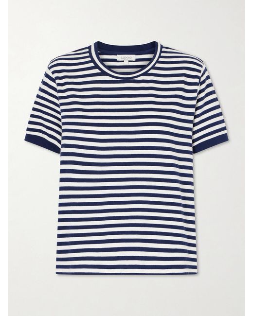 Suzie Kondi Blue Symi Striped Cotton-Jersey T-Shirt